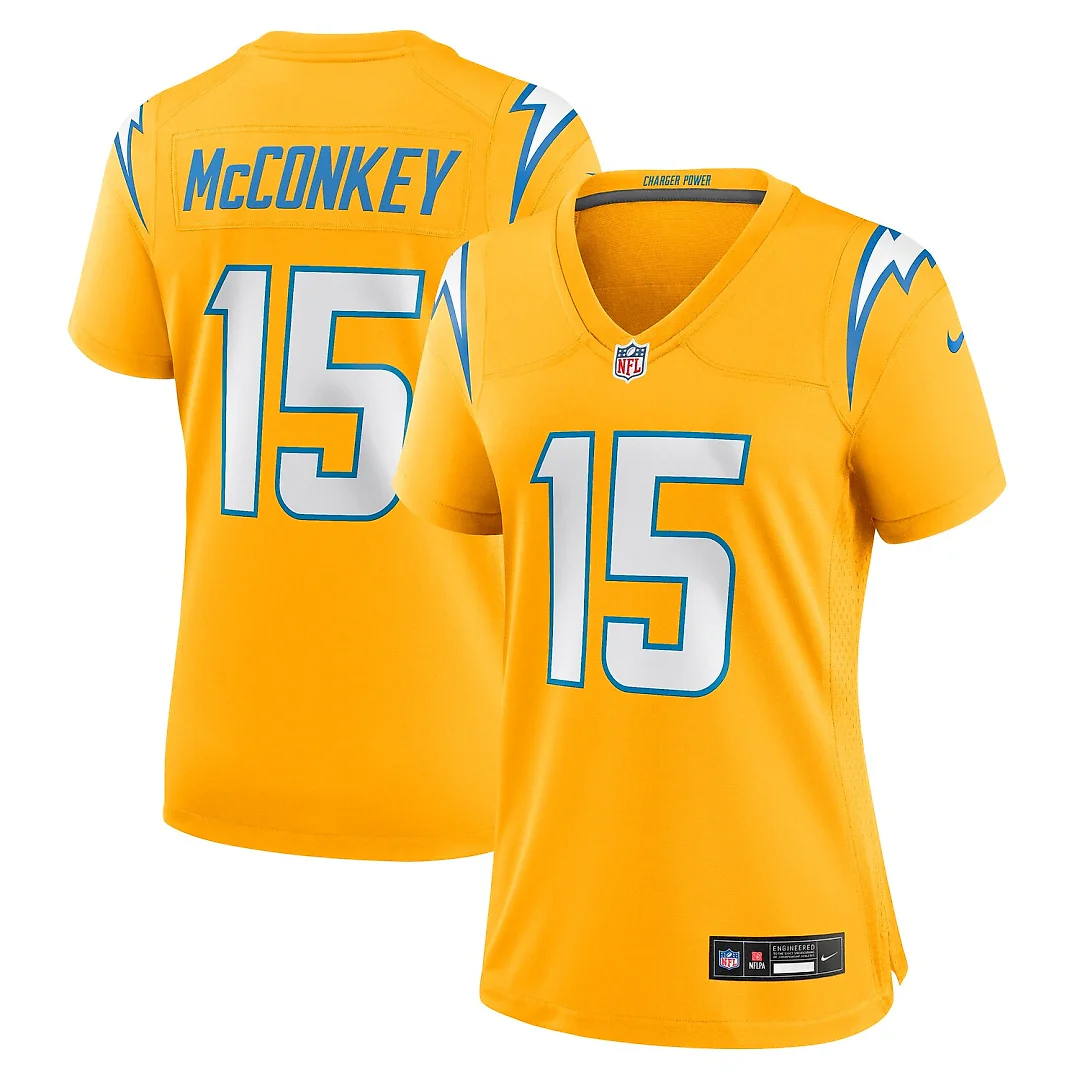 Zennovawear Ladd McConkey Los Angeles Chargers Women's Alternate Charger Power Game Jersey - Gold