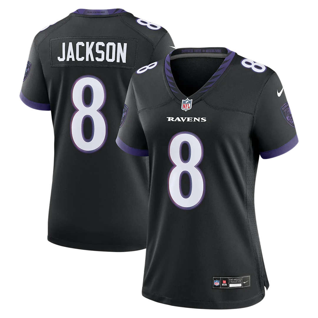 Zennovawear Lamar Jackson Baltimore Ravens Women's Alternate Game Jersey - Black