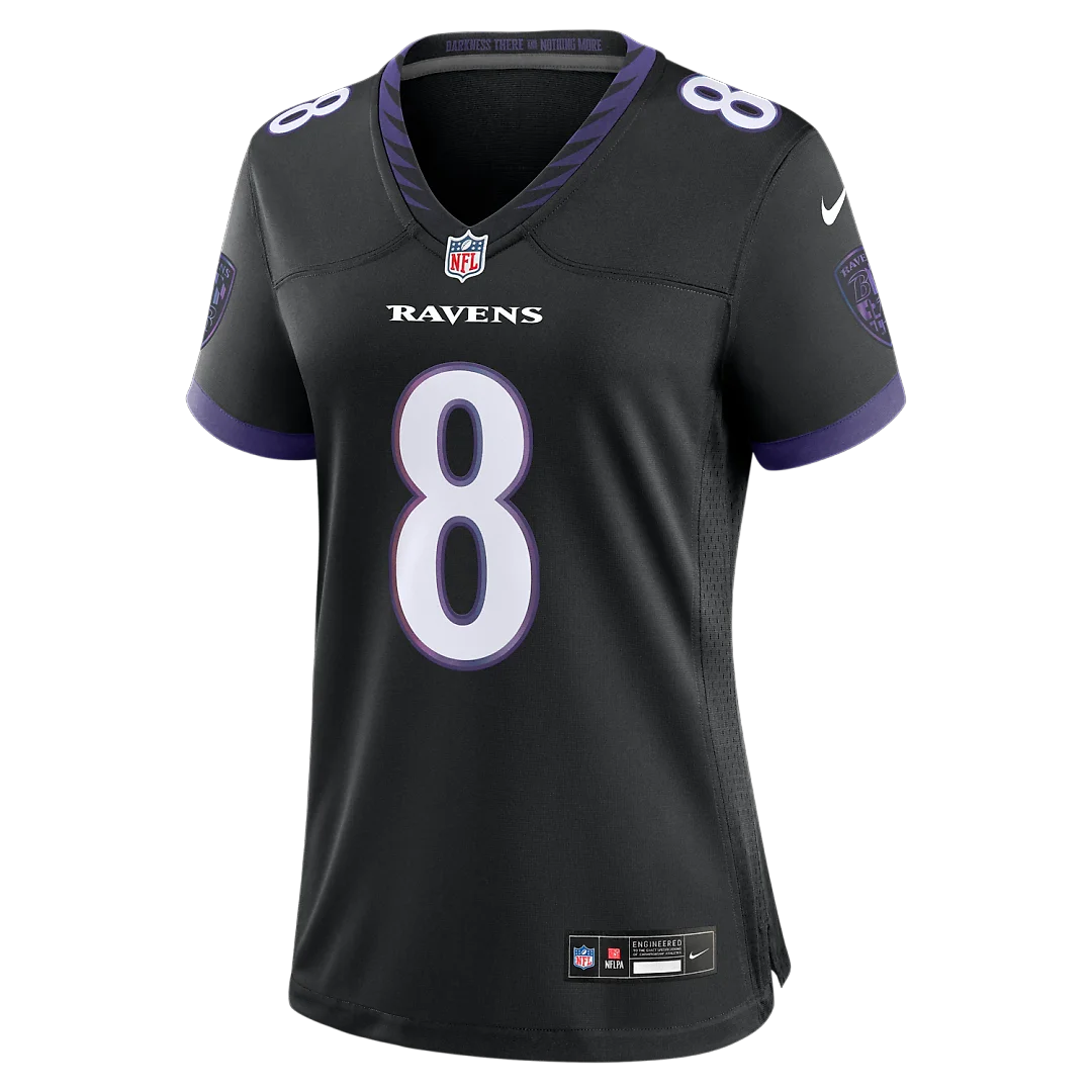 Zennovawear Lamar Jackson Baltimore Ravens Women's Alternate Game Jersey - Black