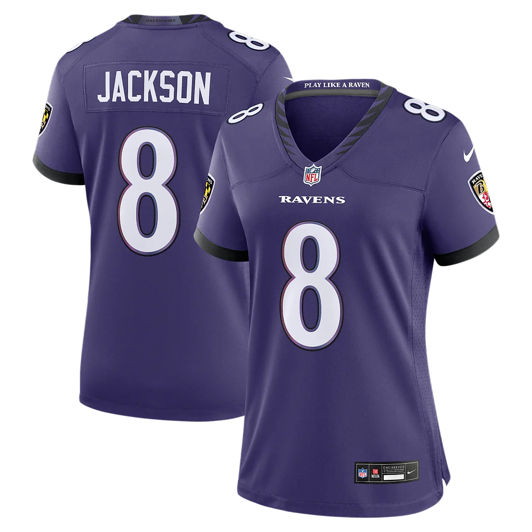 Zennovawear Lamar Jackson Baltimore Ravens Women's Team Game Jersey - Purple