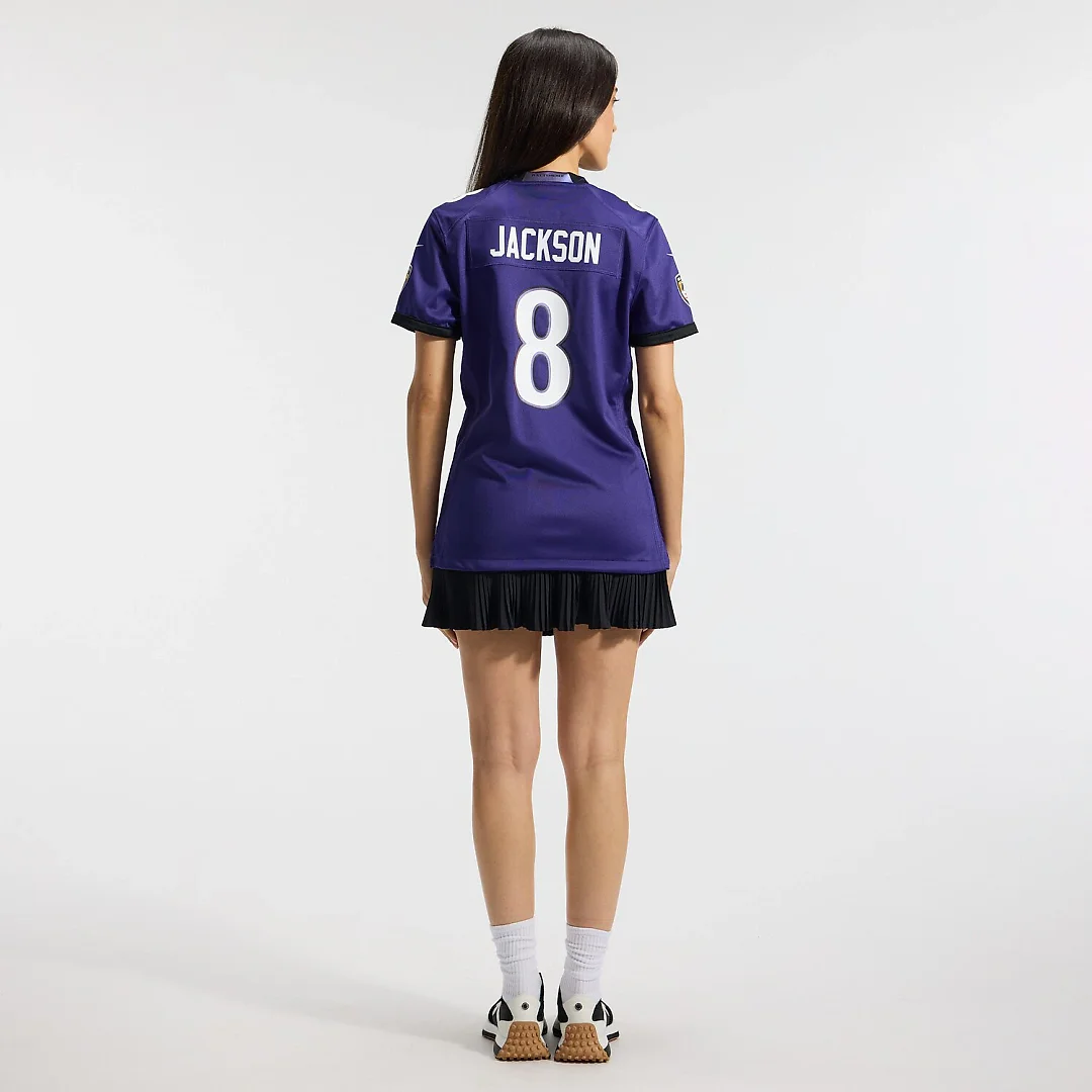 Zennovawear Lamar Jackson Baltimore Ravens Women's Team Game Jersey - Purple
