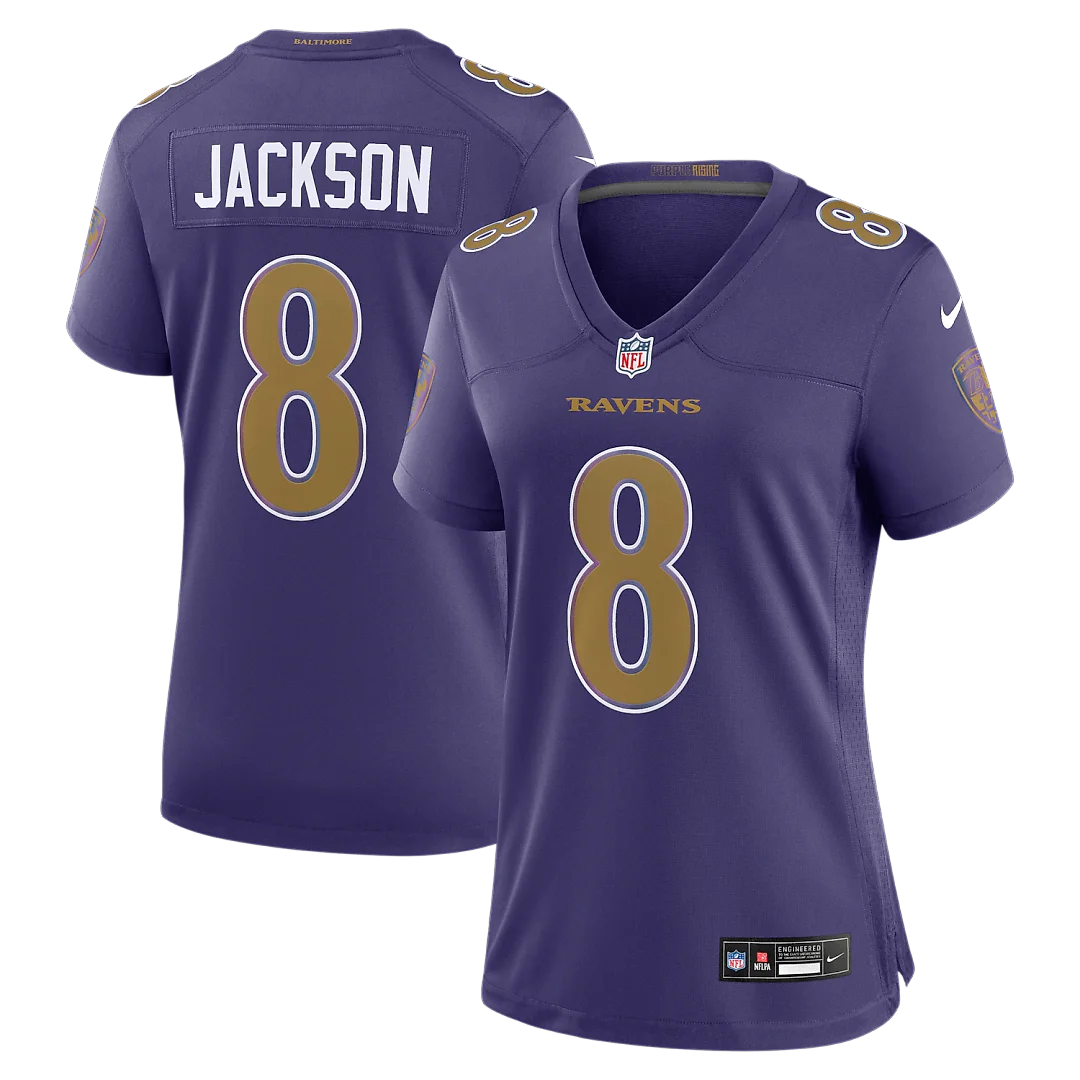 Zennovawear Lamar Jackson Baltimore Ravens Women's Alternate Game Jersey - Purple