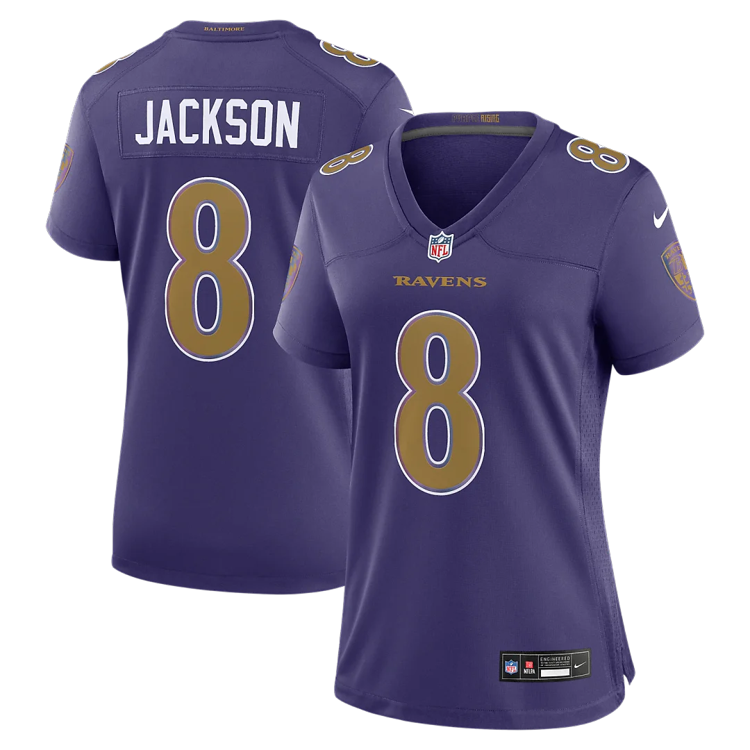 Zennovawear Lamar Jackson Baltimore Ravens Women's Alternate Game Jersey - Purple