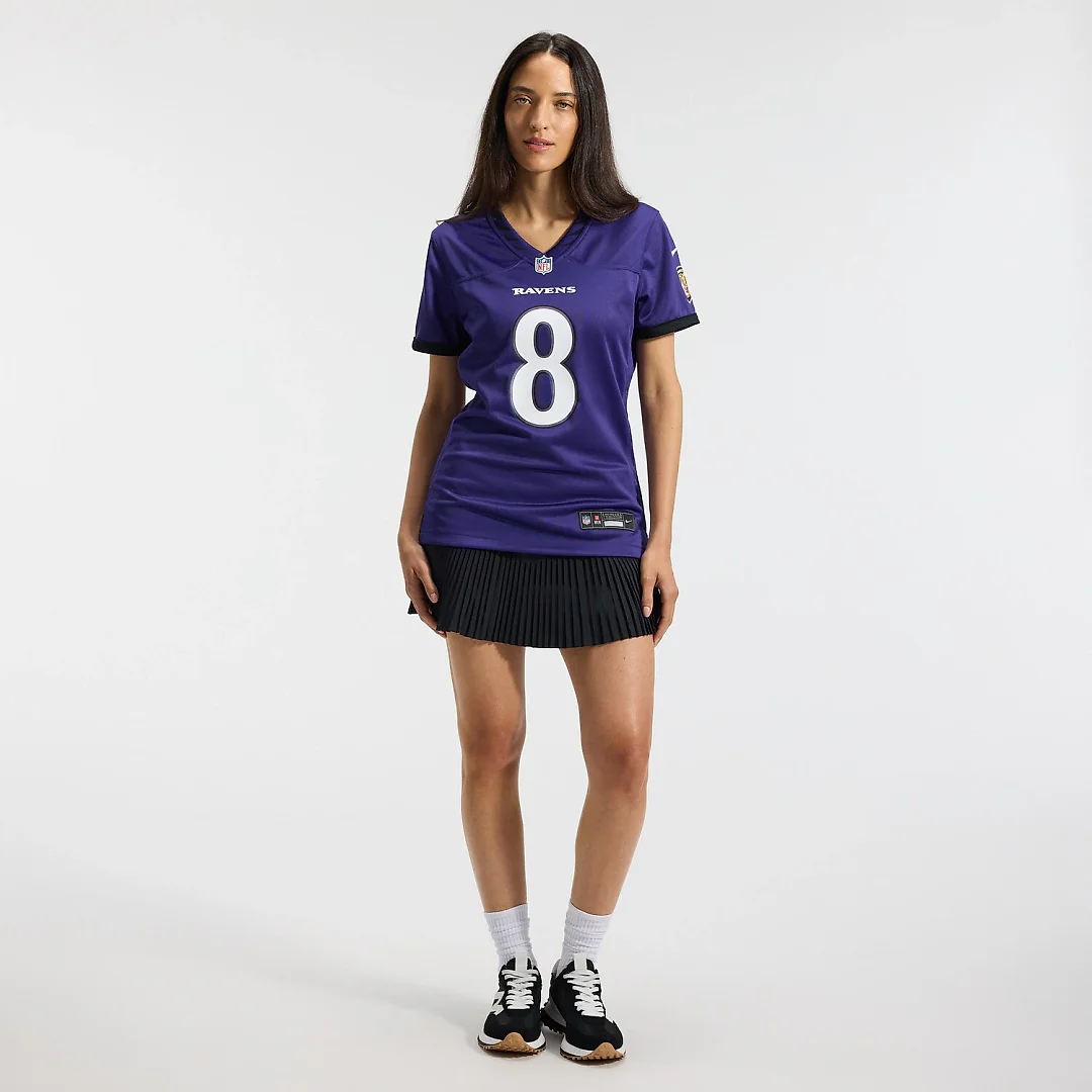Zennovawear Lamar Jackson Baltimore Ravens Women's Team Game Jersey - Purple