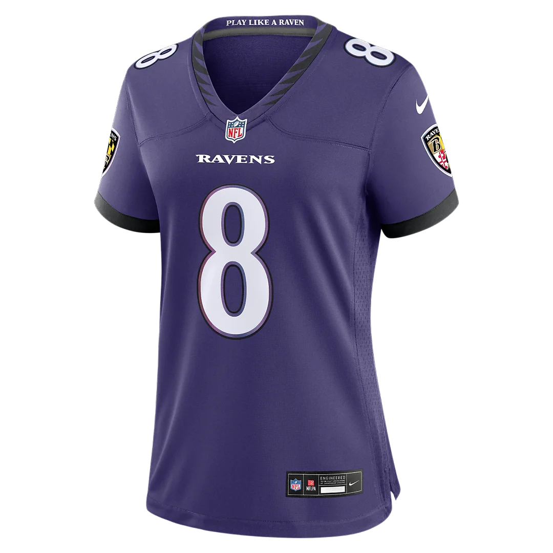 Zennovawear Lamar Jackson Baltimore Ravens Women's Team Game Jersey - Purple