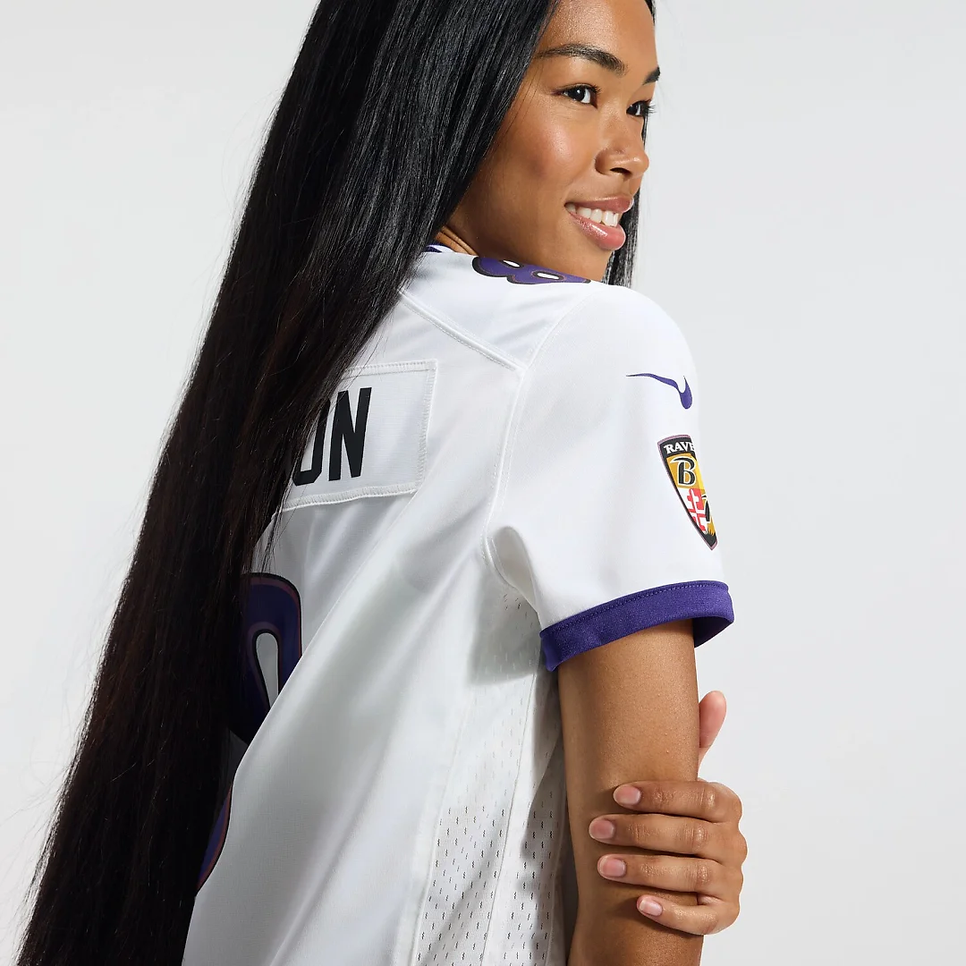 Zennovawear Lamar Jackson Baltimore Ravens Women's Game Jersey - White