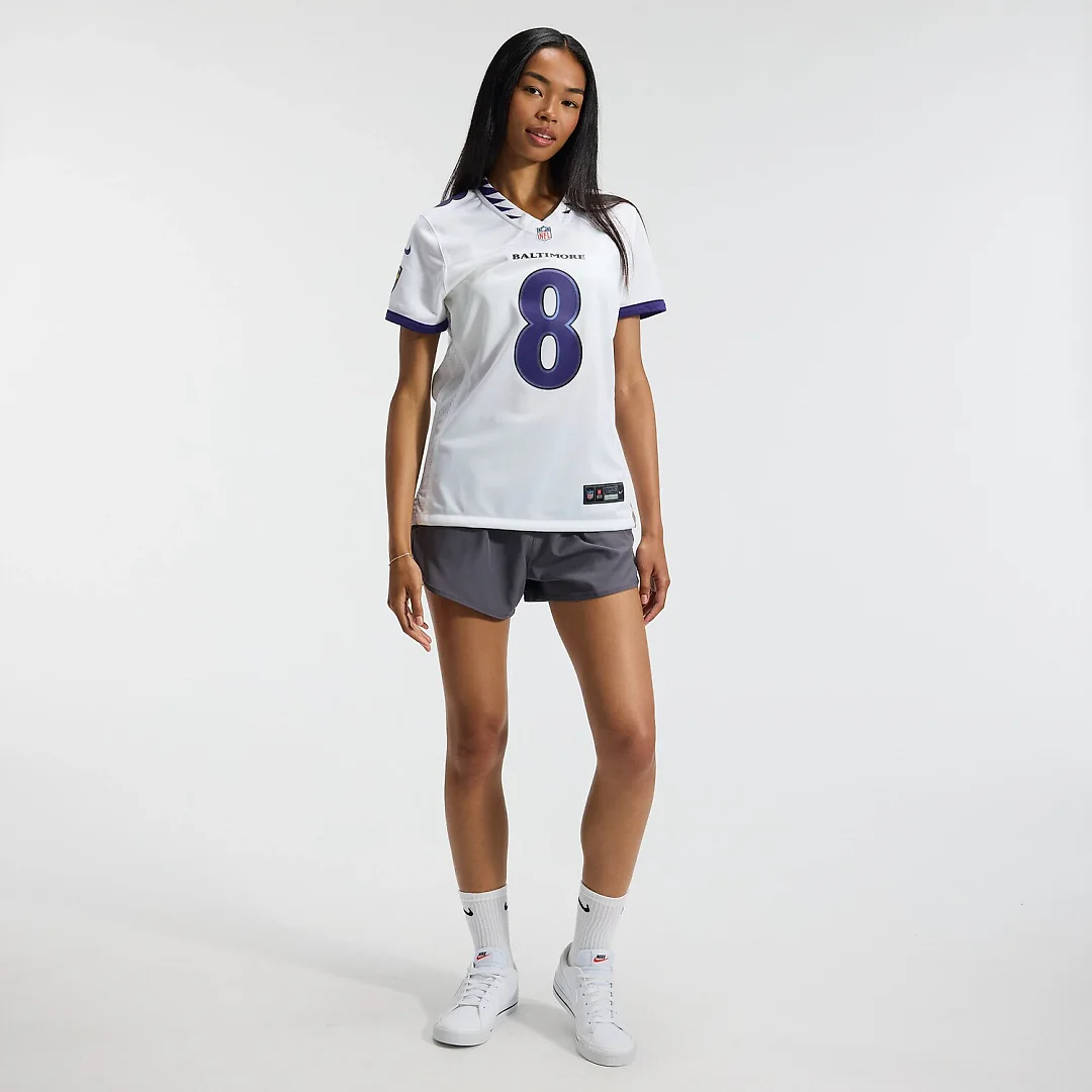 Zennovawear Lamar Jackson Baltimore Ravens Women's Game Jersey - White