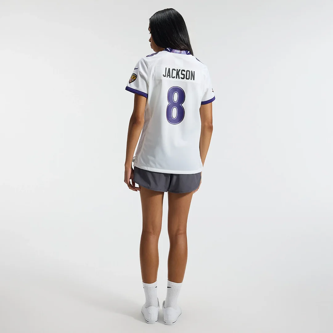 Zennovawear Lamar Jackson Baltimore Ravens Women's Game Jersey - White
