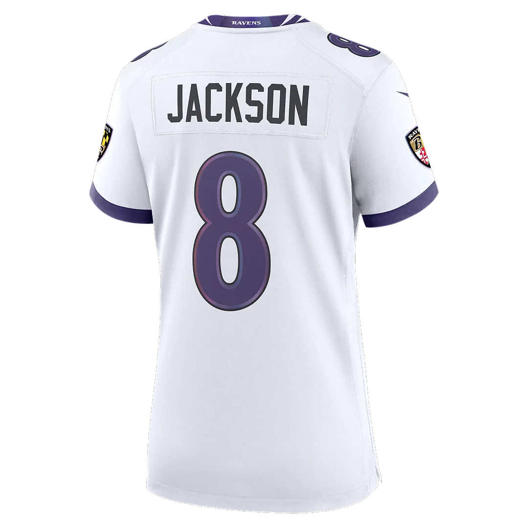 Zennovawear Lamar Jackson Baltimore Ravens Women's Game Jersey - White