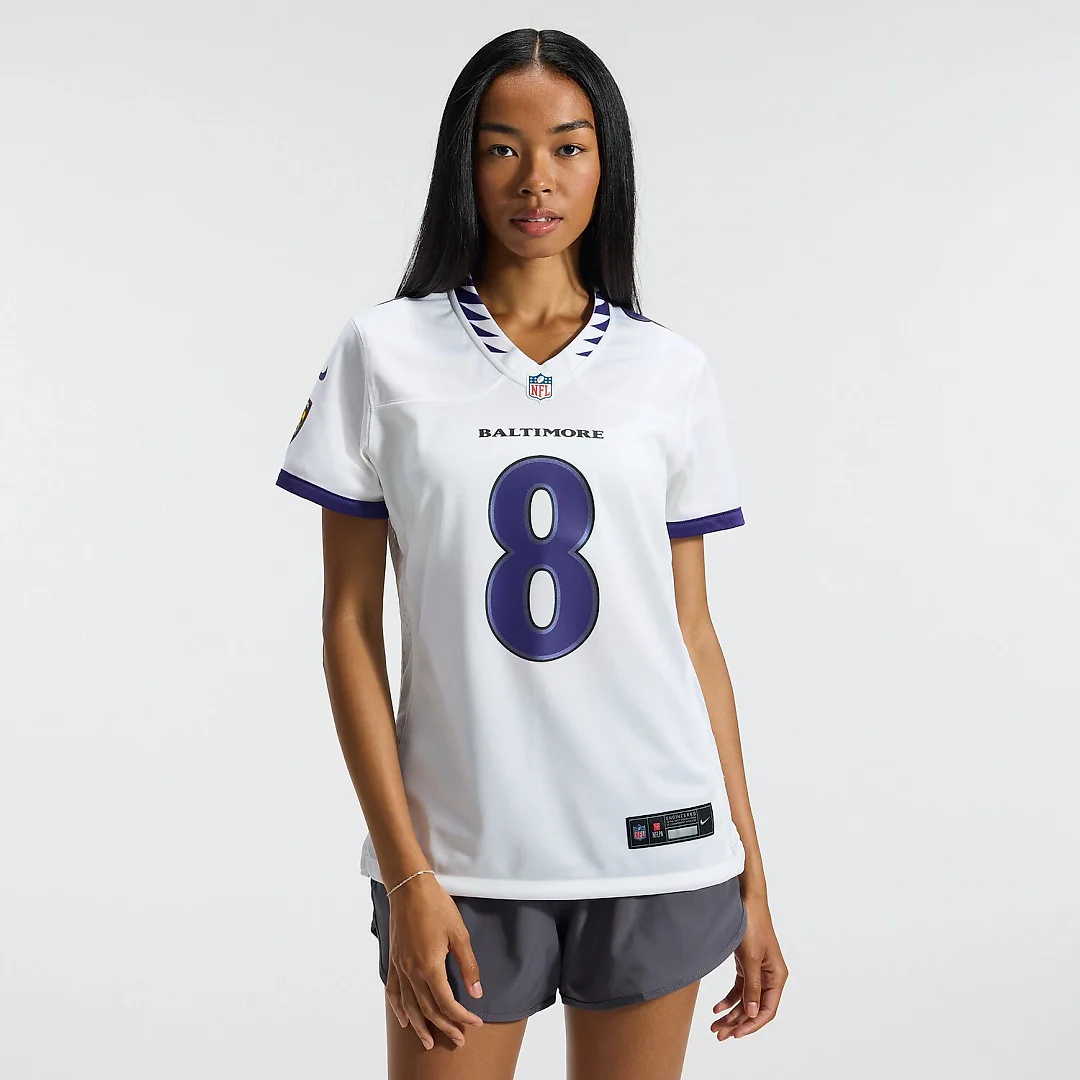Zennovawear Lamar Jackson Baltimore Ravens Women's Game Jersey - White