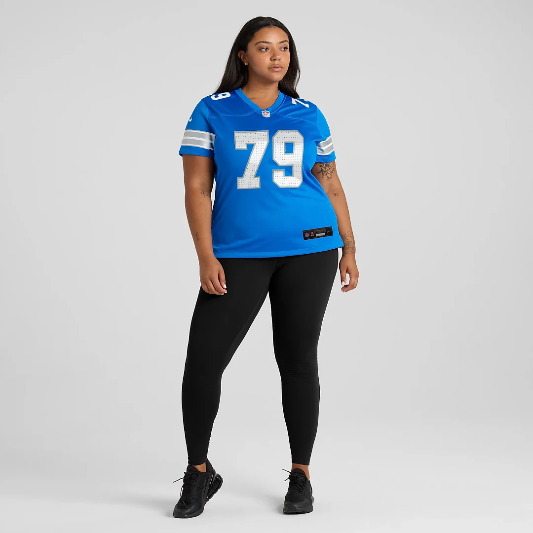 Zennovawear Larry Borom Detroit Lions Women's Team Game Jersey - Blue