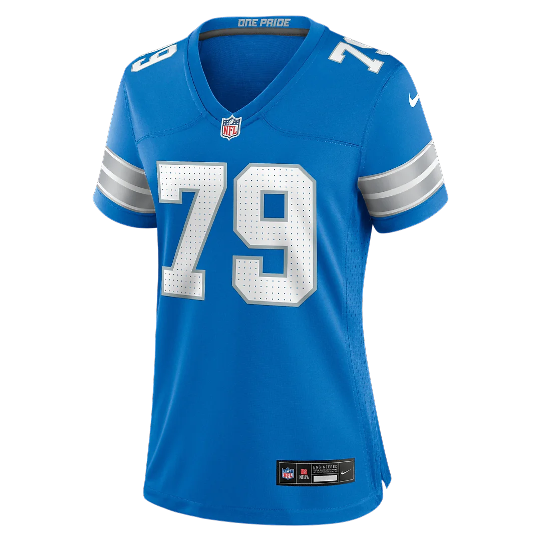 Zennovawear Larry Borom Detroit Lions Women's Team Game Jersey - Blue