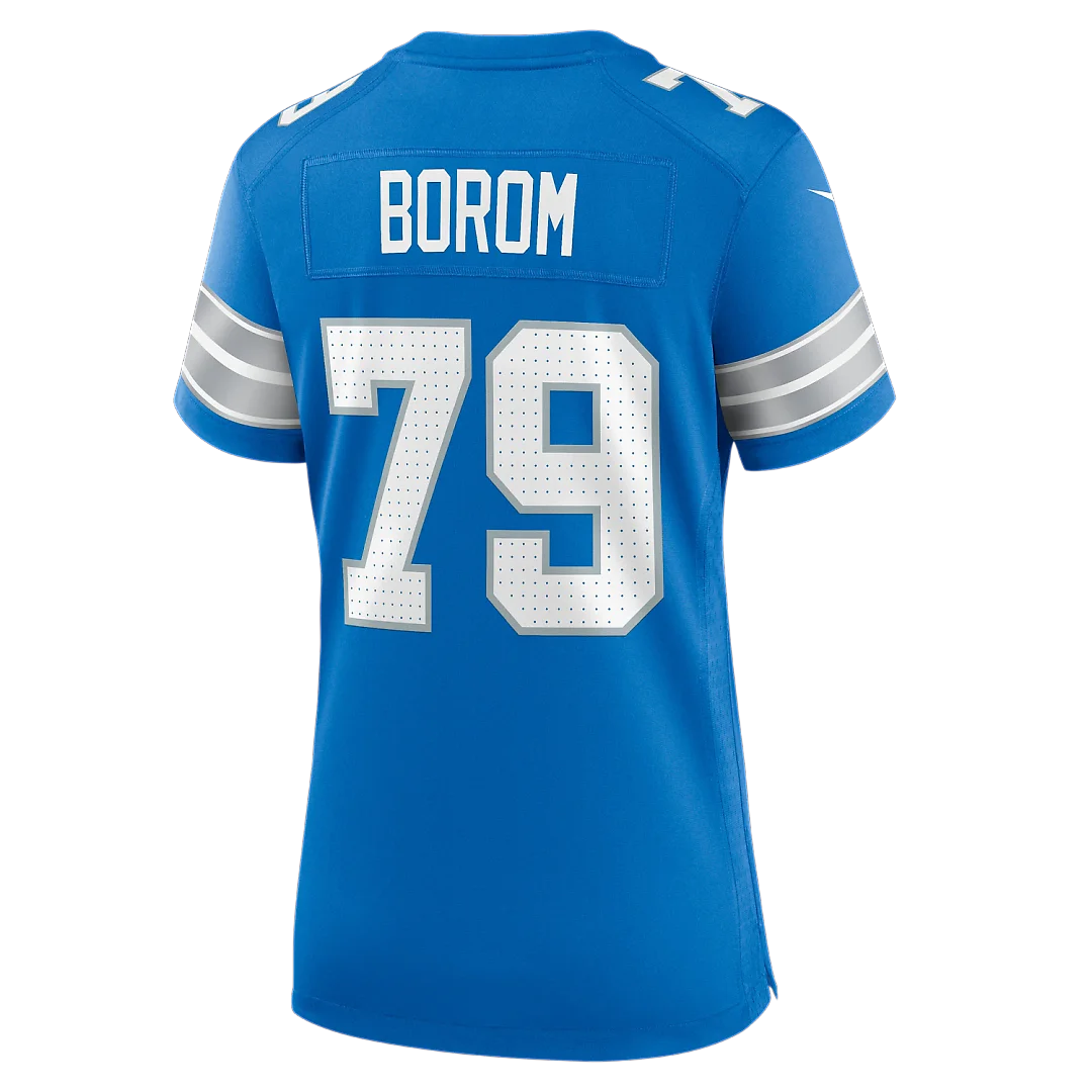 Zennovawear Larry Borom Detroit Lions Women's Team Game Jersey - Blue