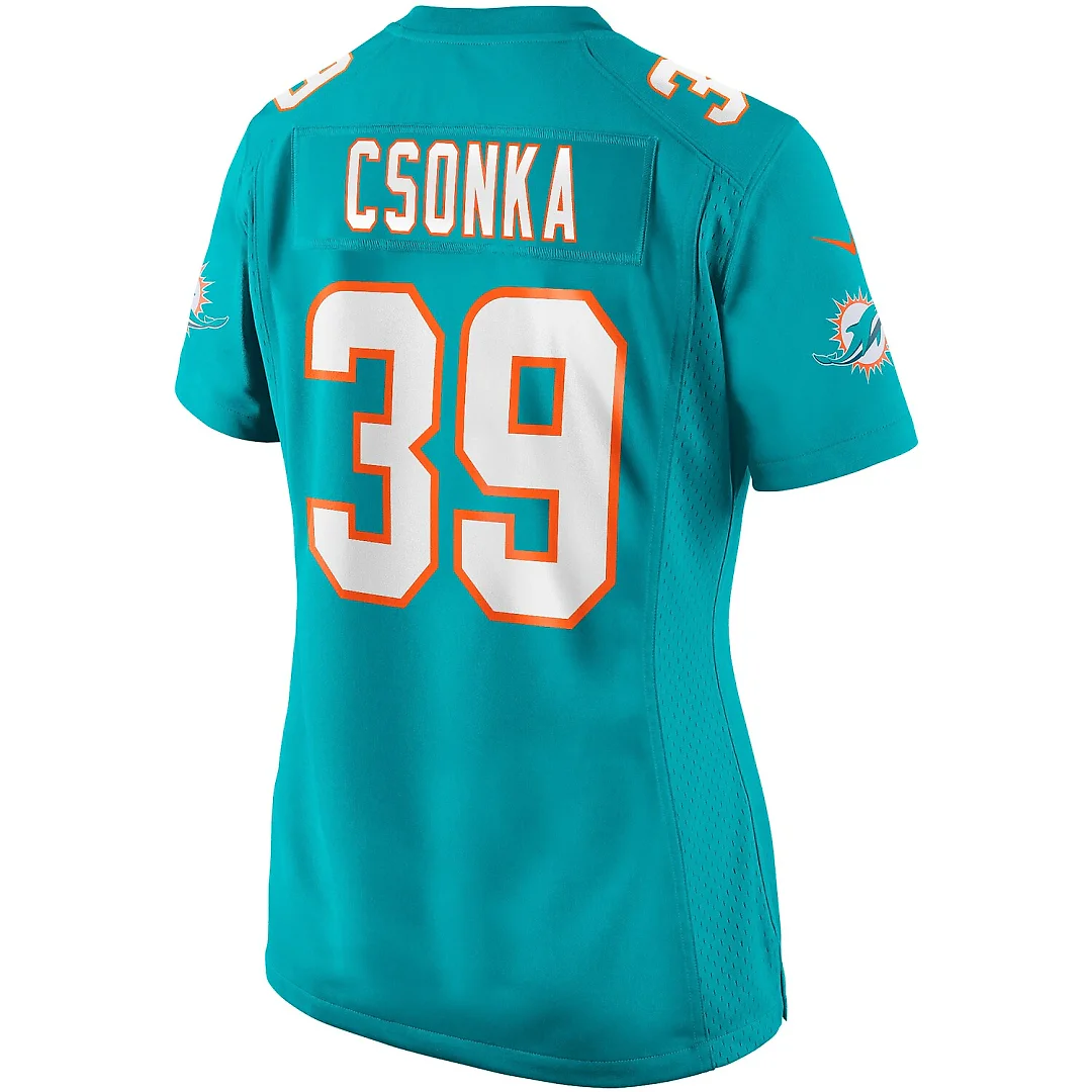Zennovawear Larry Csonka Miami Dolphins Women's Game Retired Player Jersey - Aqua