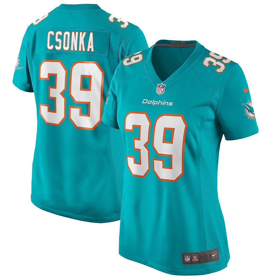 Zennovawear Larry Csonka Miami Dolphins Women's Game Retired Player Jersey - Aqua