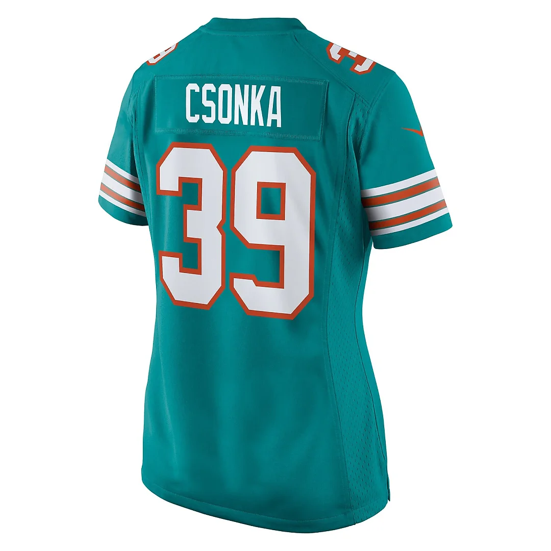 Zennovawear Larry Csonka Miami Dolphins Women's Retired Player Jersey - Aqua