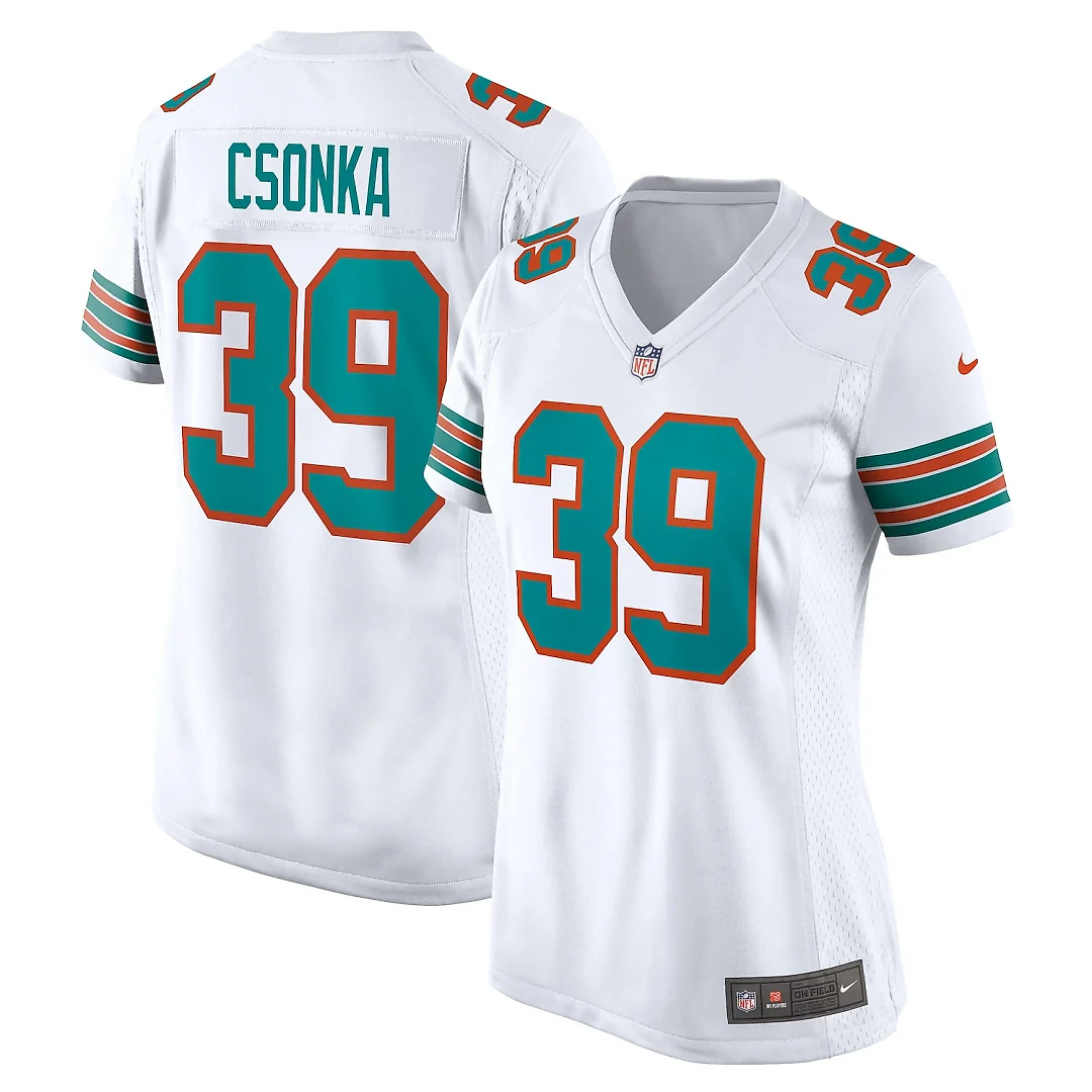 Zennovawear Larry Csonka Miami Dolphins Women's Retired Player Jersey - White