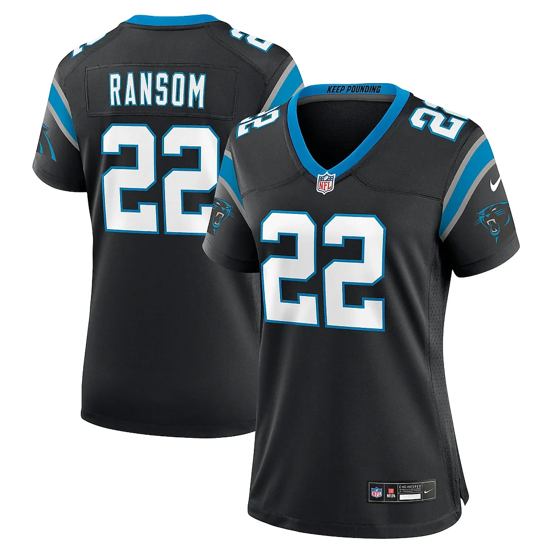 Zennovawear Lathan Ransom Carolina Panthers Women's Team Game Jersey - Black