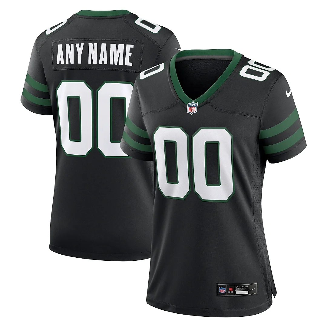 Zennovawear New York Jets Women's Alternate Custom Game Jersey - Legacy Black