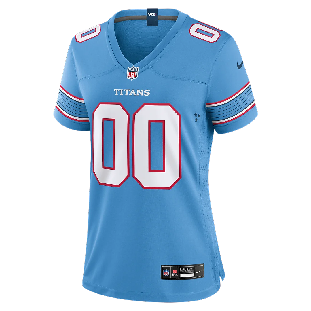 Zennovawear Tennessee Titans Women's Game Custom Jersey - Light Blue
