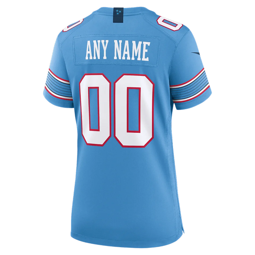 Zennovawear Tennessee Titans Women's Game Custom Jersey - Light Blue