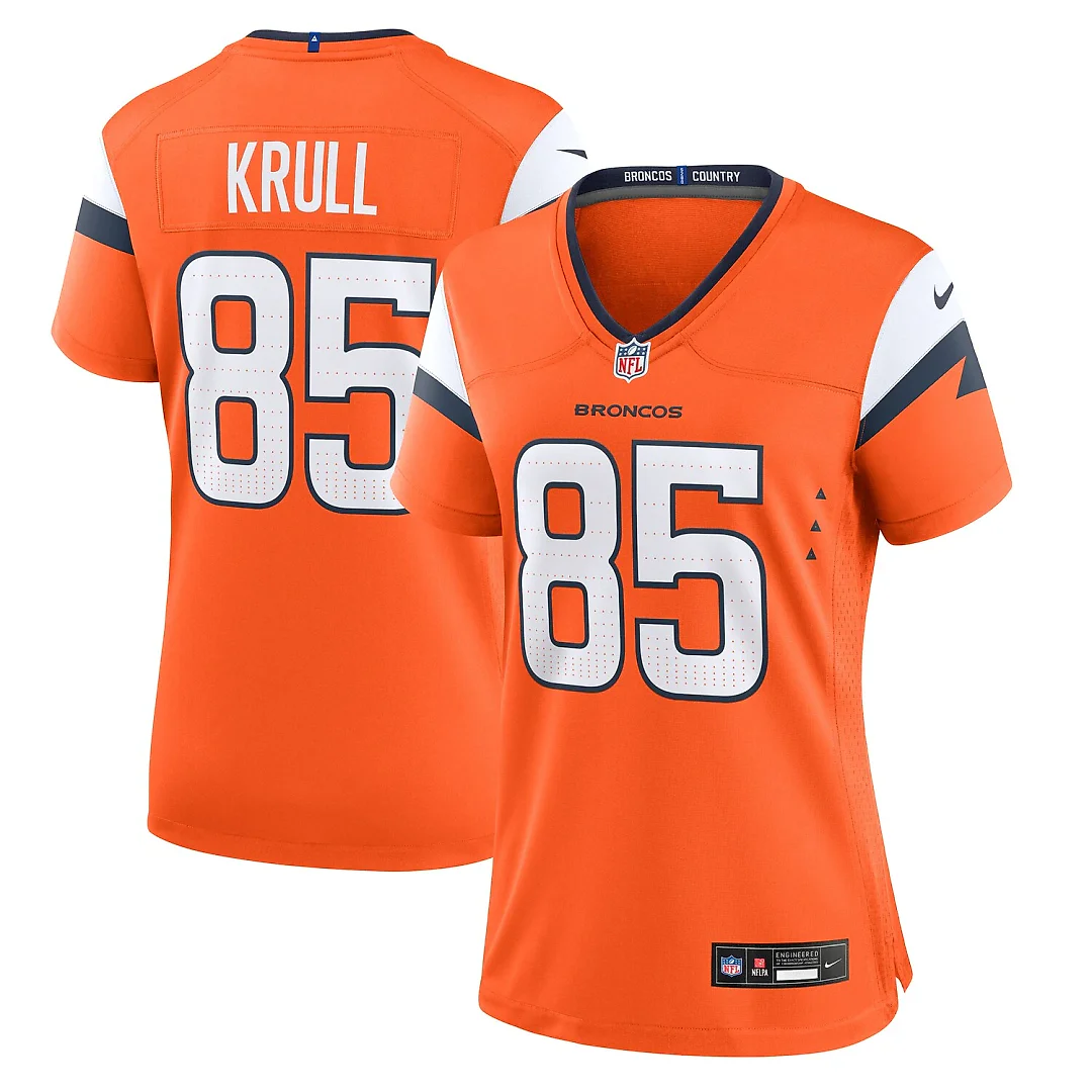 Zennovawear Lucas Krull Denver Broncos Women's Team Game Jersey - Orange
