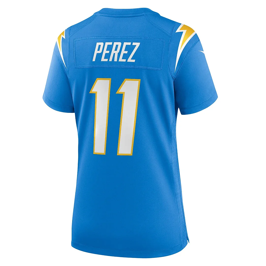 Zennovawear Luis Perez Los Angeles Chargers Women's Team Game Jersey - Powder Blue