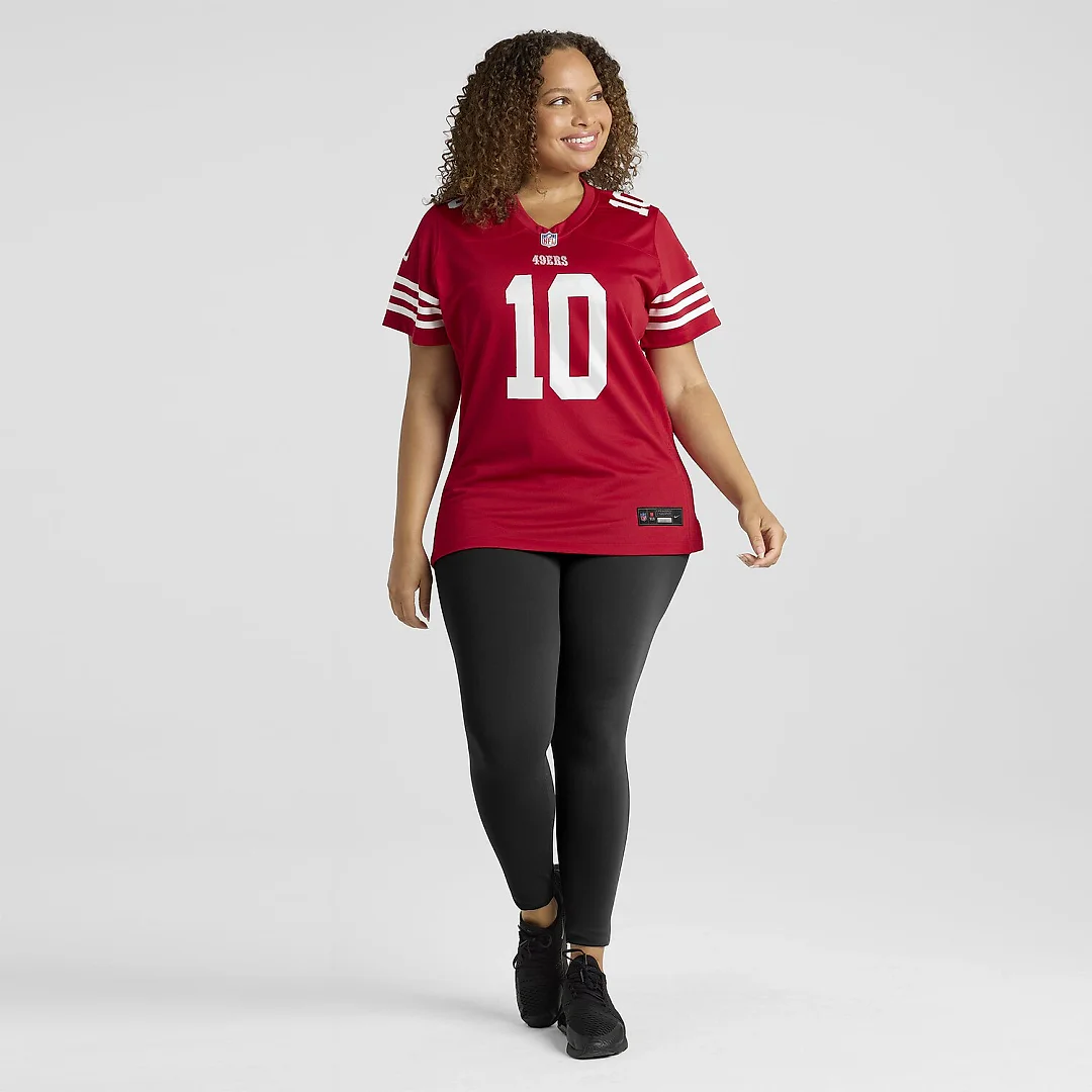 Zennovawear Mac Jones San Francisco 49ers Women's Team Game Jersey - Scarlet