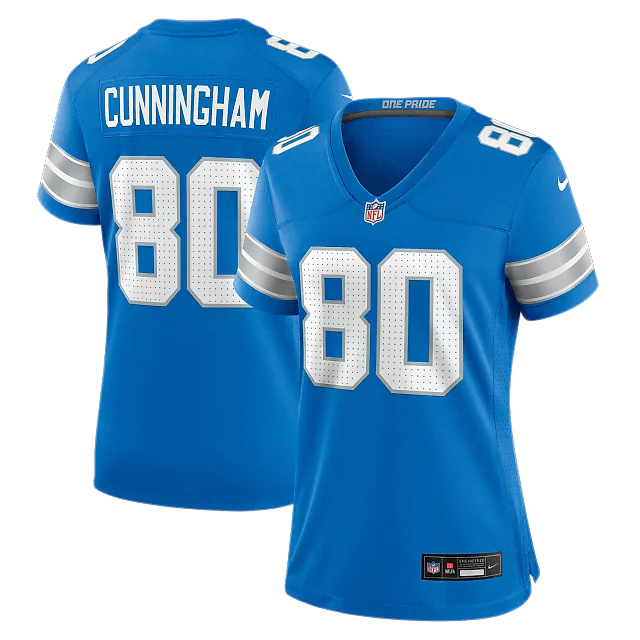 Zennovawear Malik Cunningham Detroit Lions Women's Team Game Jersey - Blue