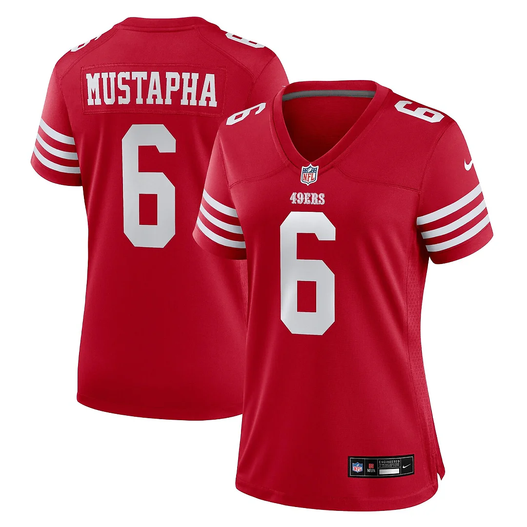 Zennovawear Malik Mustapha San Francisco 49ers Women's Team Game Jersey - Scarlet
