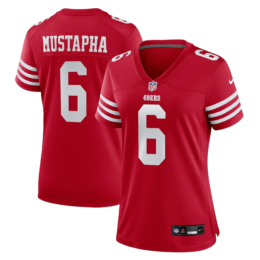 Zennovawear Malik Mustapha San Francisco 49ers Women's Team Game Jersey - Scarlet