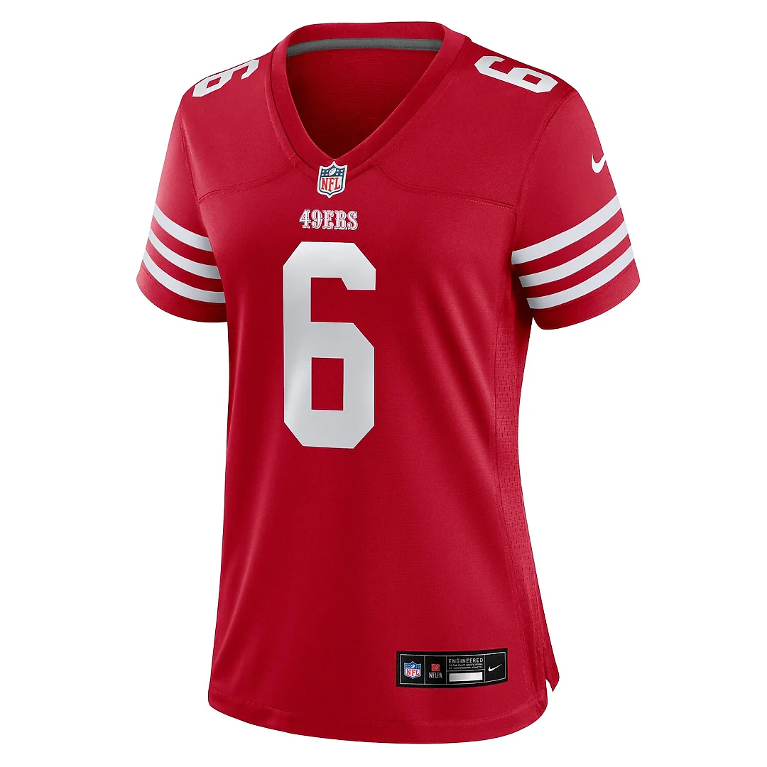 Zennovawear Malik Mustapha San Francisco 49ers Women's Team Game Jersey - Scarlet