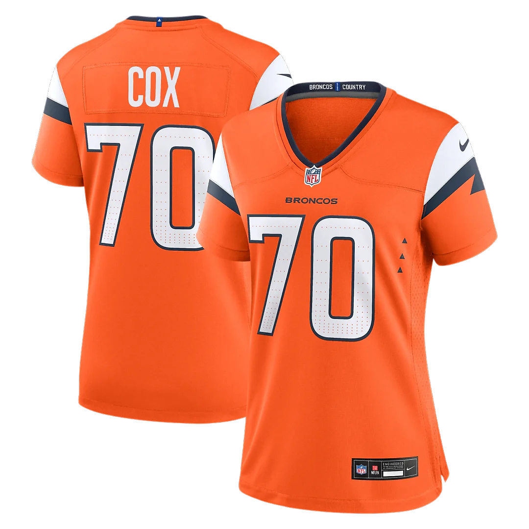 Zennovawear Marques Cox Denver Broncos Women's Team Game Jersey - Orange