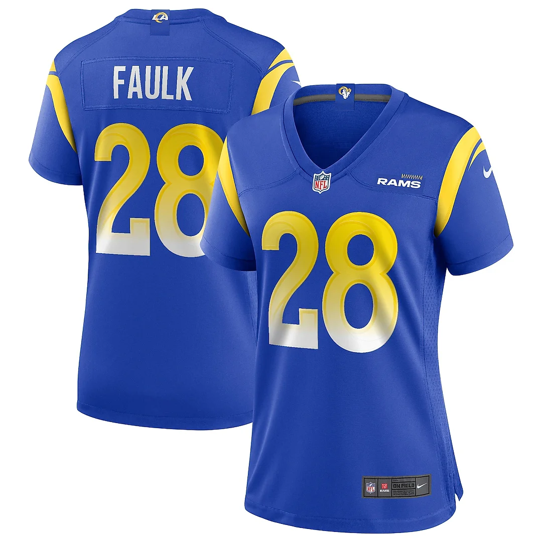 Zennovawear Marshall Faulk Los Angeles Rams Women's Game Retired Player Jersey - Royal