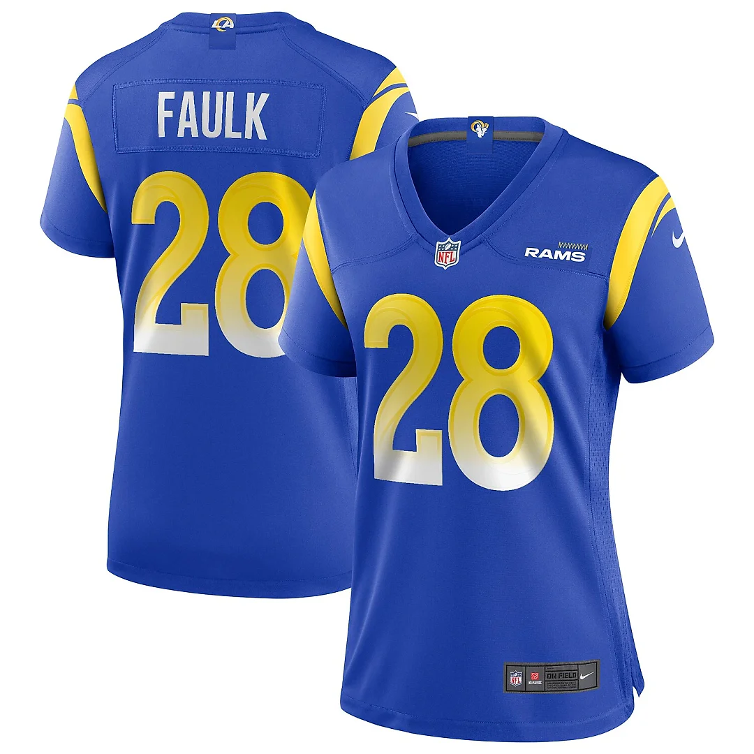 Zennovawear Marshall Faulk Los Angeles Rams Women's Game Retired Player Jersey - Royal