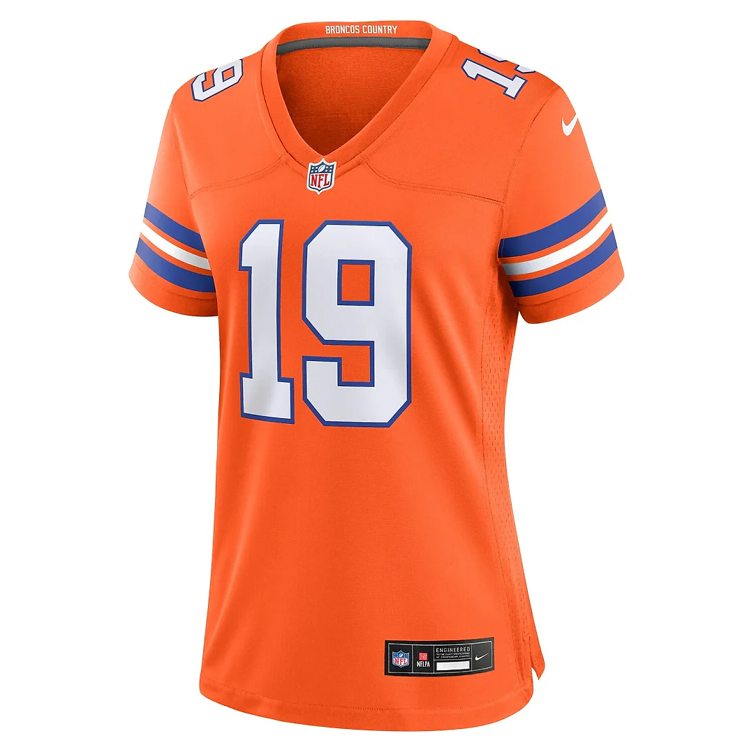 Zennovawear Marvin Mims Jr Denver Broncos Women's Mile High Collection 1977 Throwback Player Game Jersey - Orange