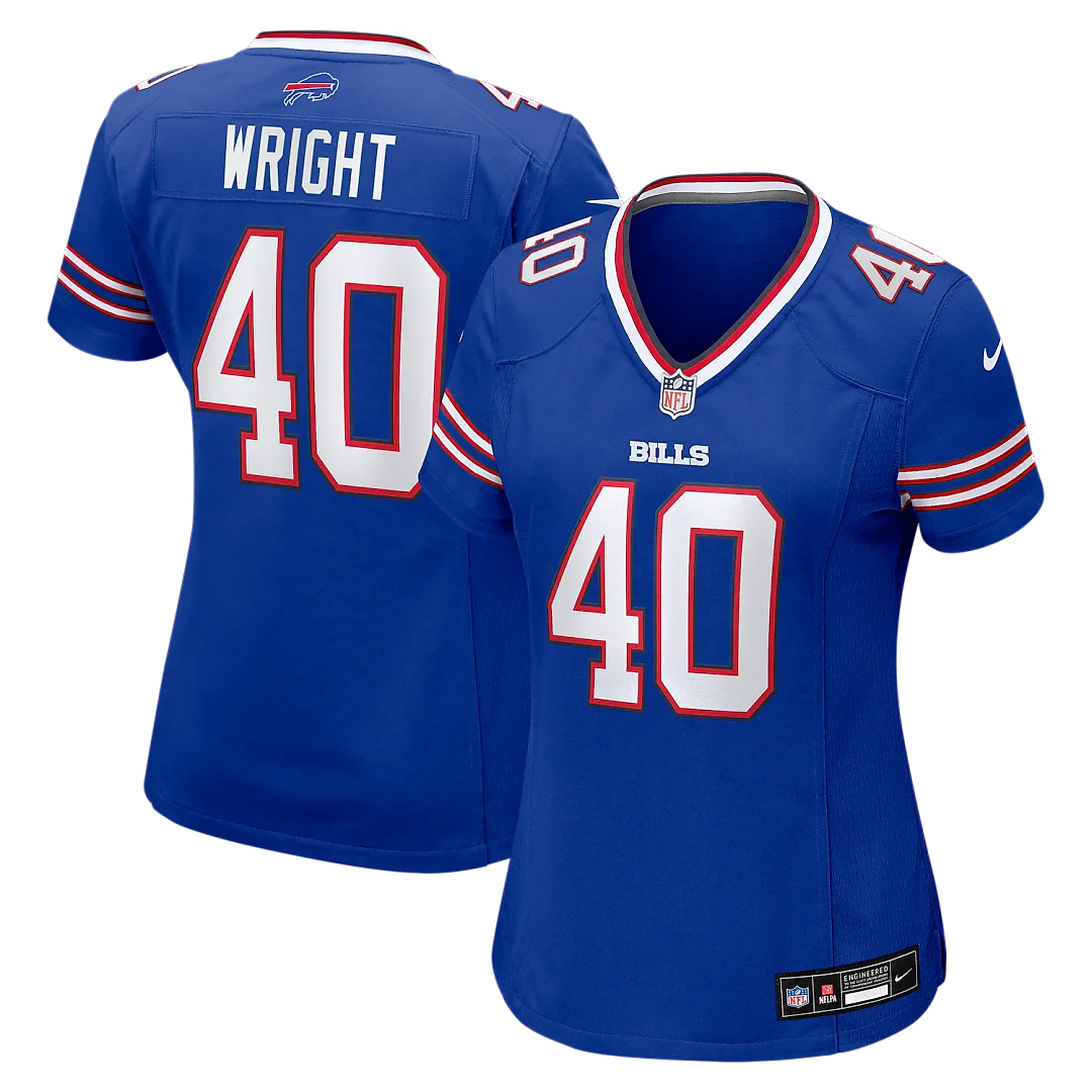 Zennovawear Matthew Wright Buffalo Bills Women's Team Game Jersey - Royal