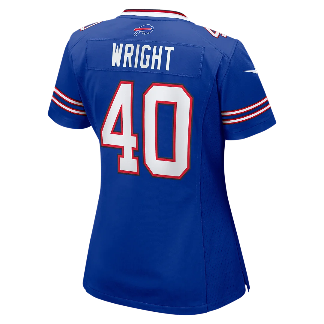 Zennovawear Matthew Wright Buffalo Bills Women's Team Game Jersey - Royal