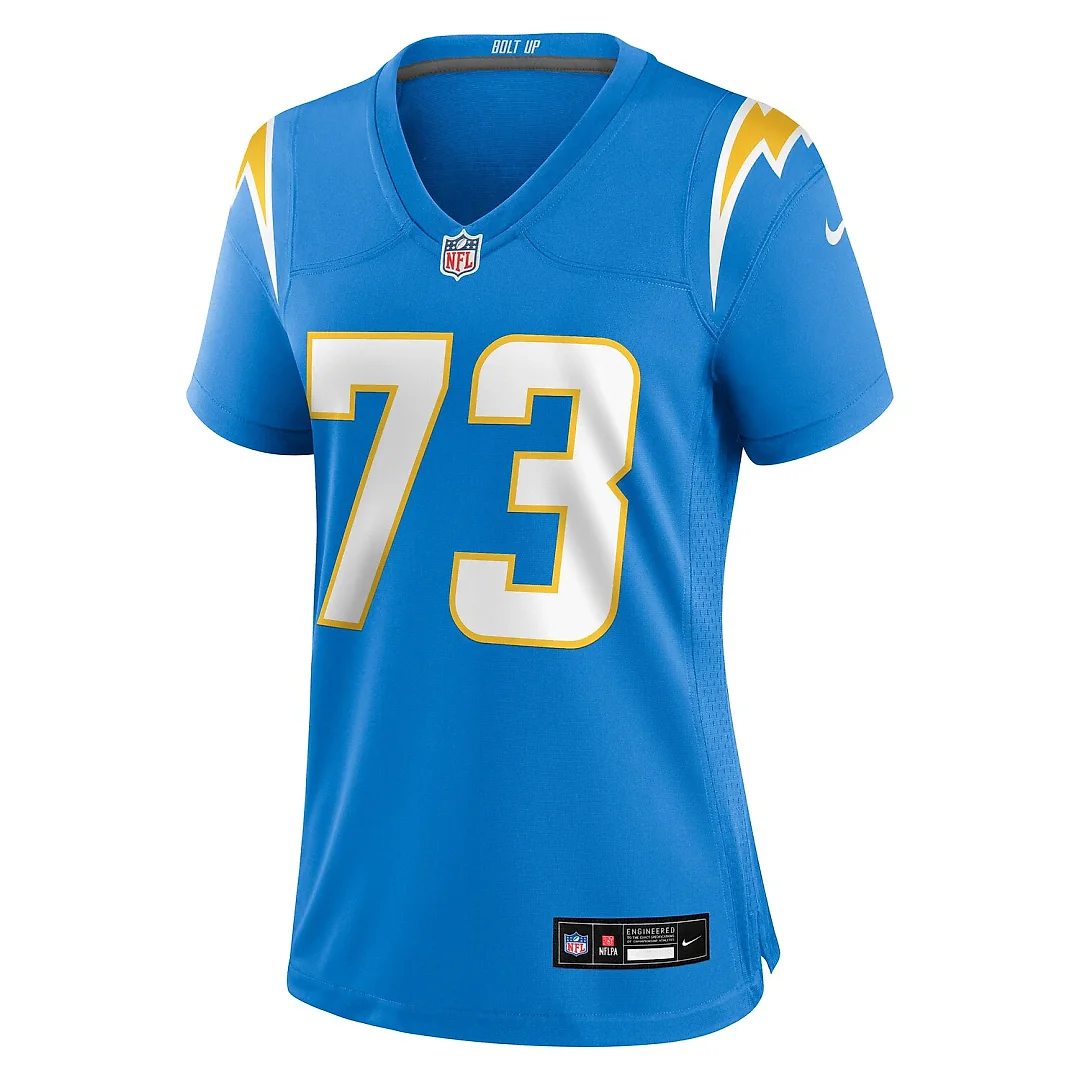 Zennovawear Mekhi Becton Los Angeles Chargers Women's Team Game Jersey - Powder Blue