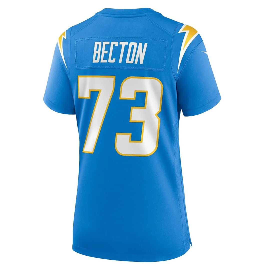 Zennovawear Mekhi Becton Los Angeles Chargers Women's Team Game Jersey - Powder Blue
