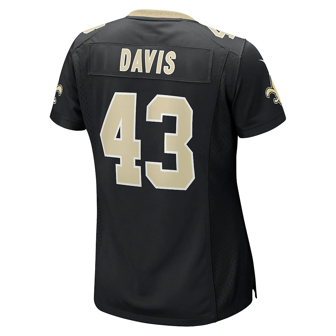 Zennovawear Michael Davis New Orleans Saints Women's Team Game Jersey - Black