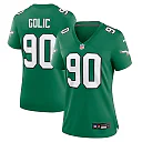 Zennovawear Mike Golic Philadelphia Eagles Women's Alternate Game Jersey - Kelly Green