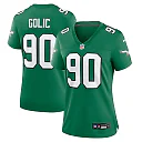 Zennovawear Mike Golic Philadelphia Eagles Women's Alternate Game Jersey - Kelly Green