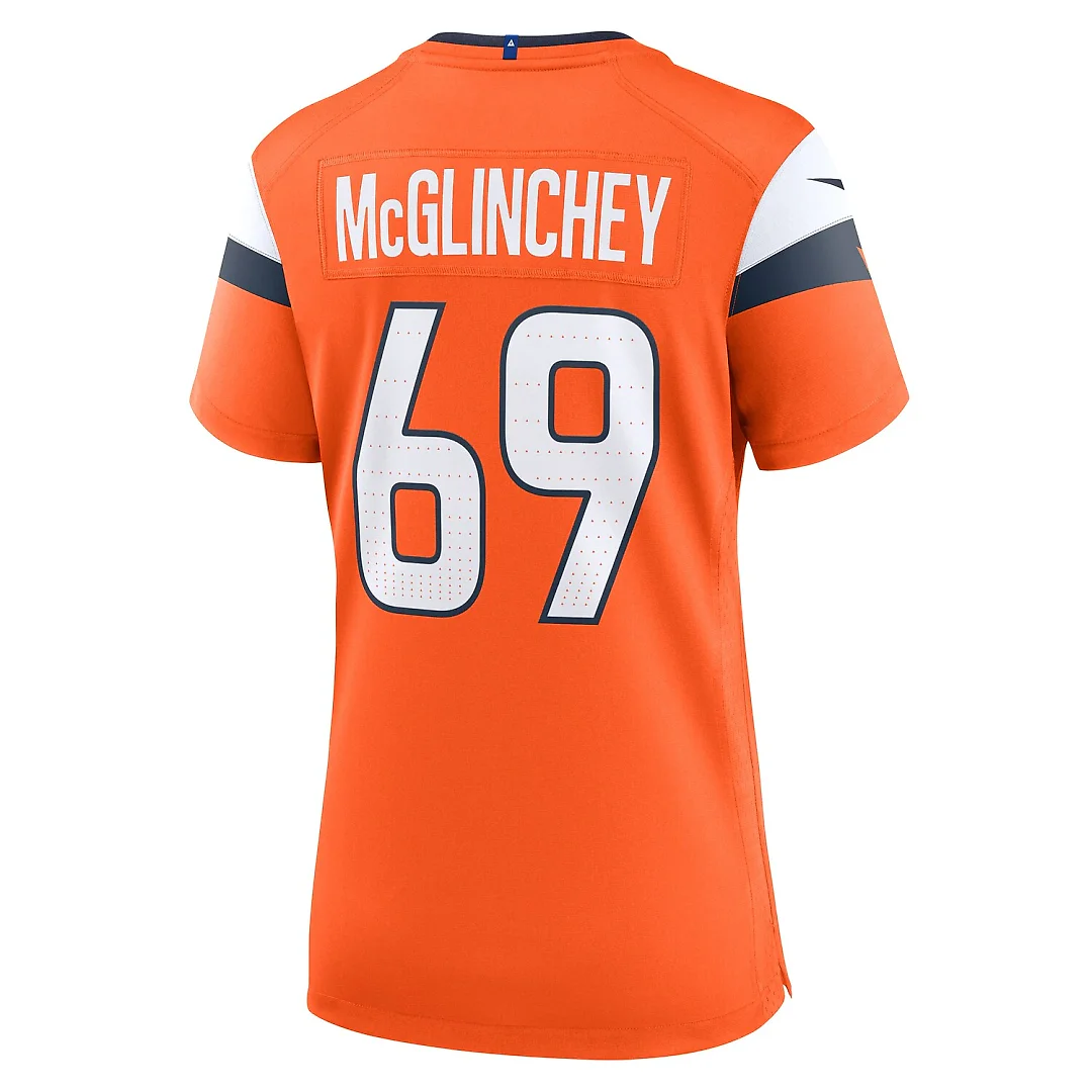 Zennovawear Mike McGlinchey Denver Broncos Women's Team Game Jersey - Orange