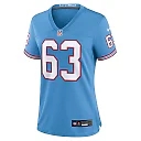 Zennovawear Mike Munchak Tennessee Titans Women's Oilers Throwback Retired Player Game Jersey - Light Blue