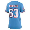 Zennovawear Mike Munchak Tennessee Titans Women's Oilers Throwback Retired Player Game Jersey - Light Blue