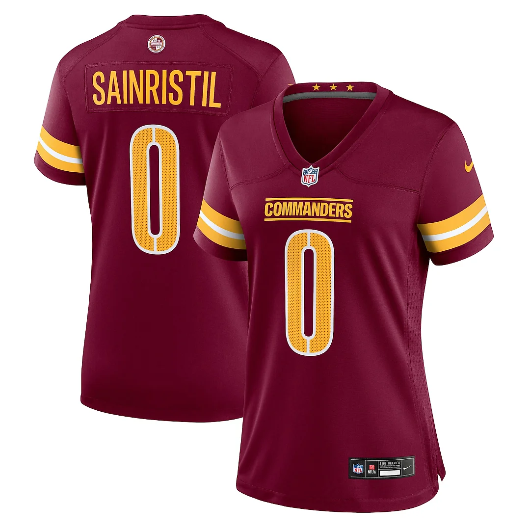 Zennovawear Mike Sainristil Washington Commanders Women's Team Game Jersey - Burgundy