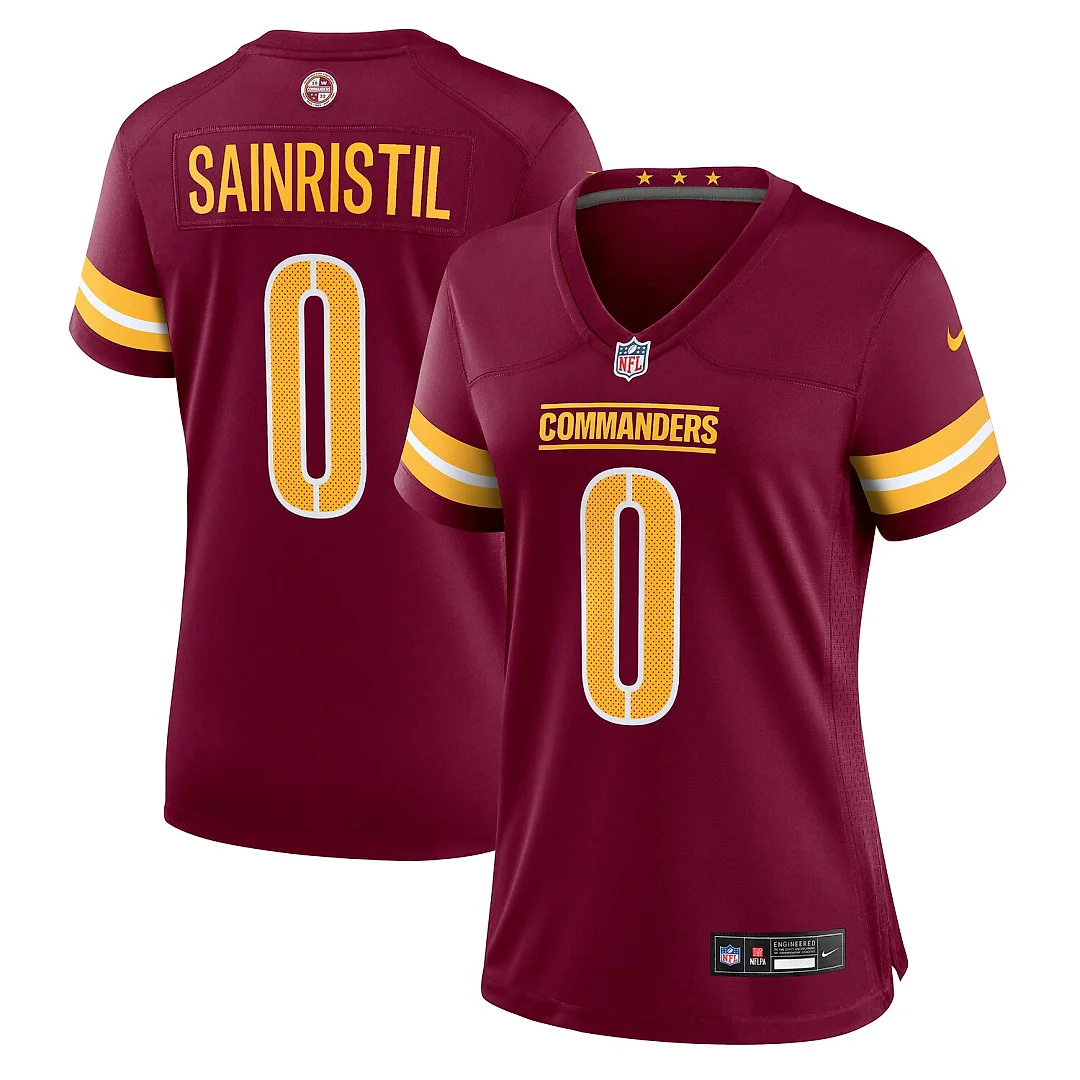 Zennovawear Mike Sainristil Washington Commanders Women's Team Game Jersey - Burgundy