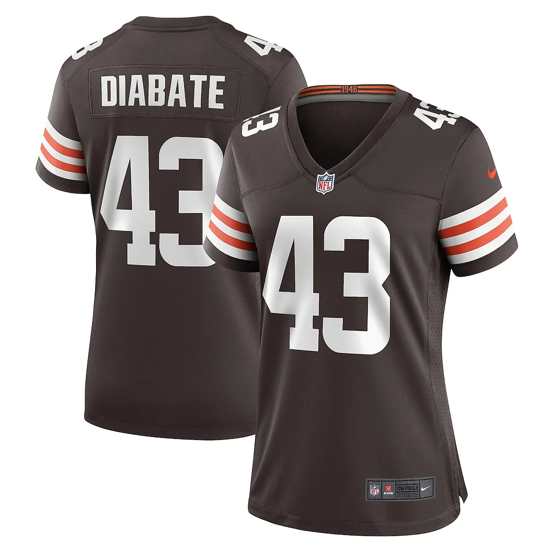 Zennovawear Mohamoud Diabate Cleveland Browns Women's Team Game Jersey - Brown