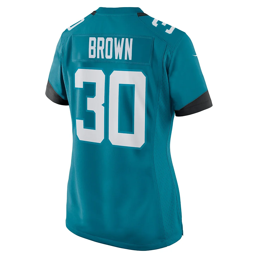 Zennovawear Montaric Brown Jacksonville Jaguars Women's Game Player Jersey - Teal